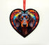 Dachshund Black Stained Glass Effect Heart Suncatcher